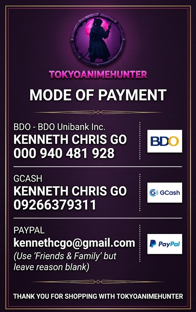 Tokyo Anime Hunter accepted modes of payment